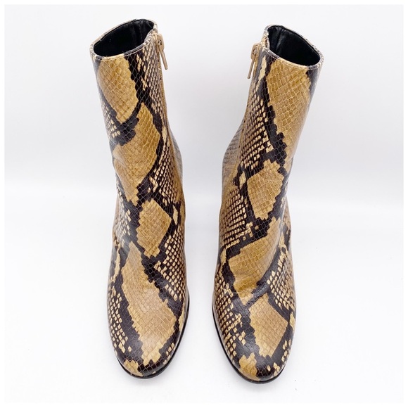 Zara Bloggers Favorite Leather Snake Print Boots‎ Size 36 - Picture 7 of 16